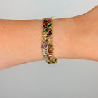 Gold Finish Multi Stone Studded Cuff Bangle