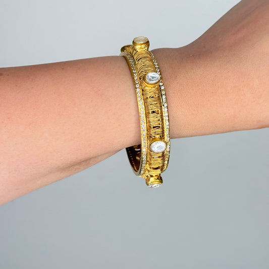 Mesh Wired Gold Bangle