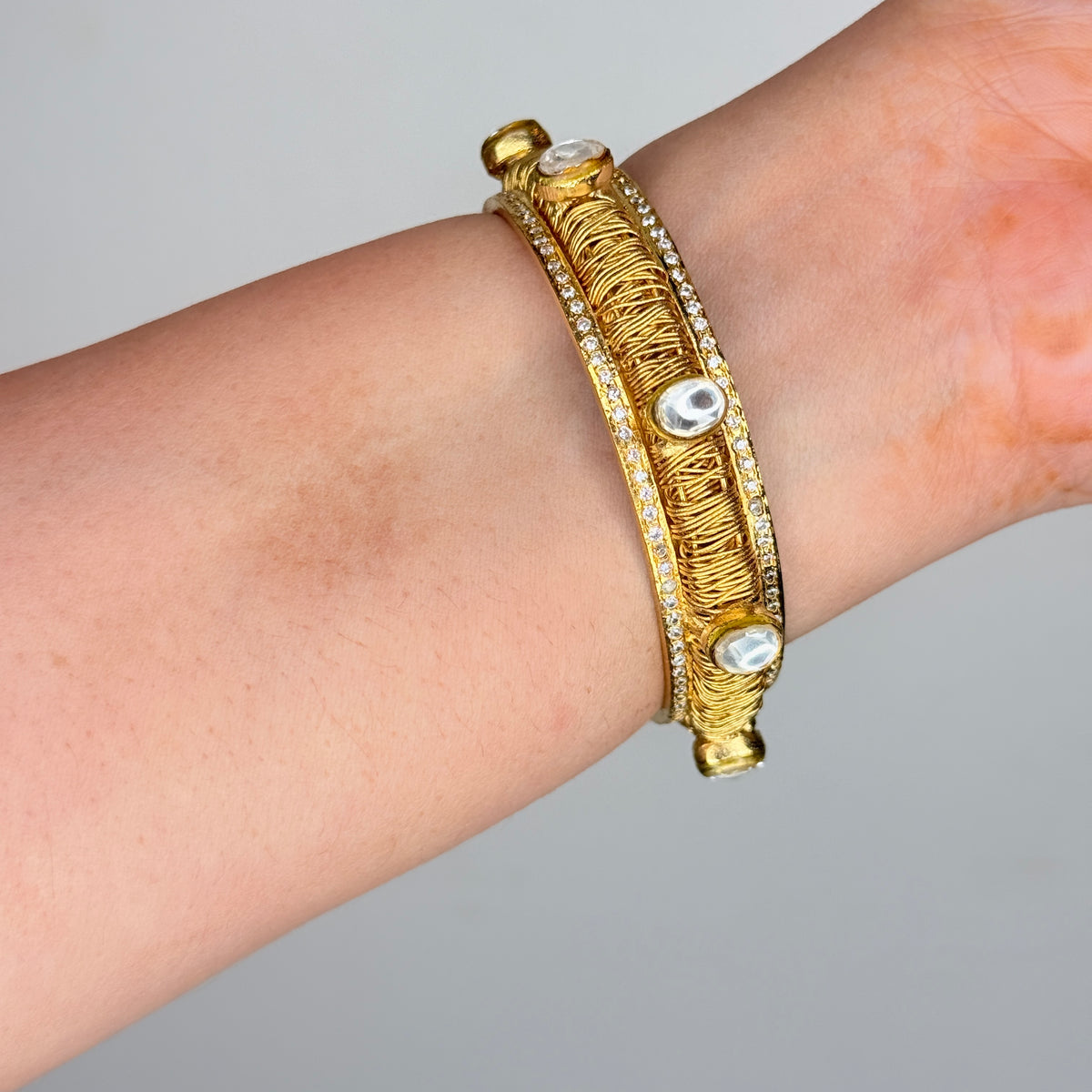 Mesh Wired Gold Bangle