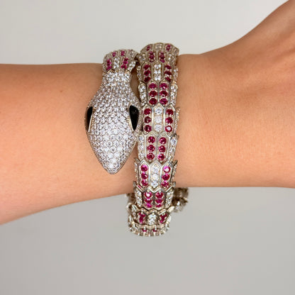 Zircon Studded Snake Wrap Bracelet