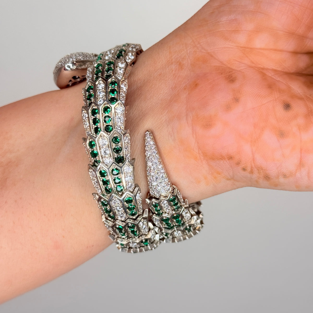 Zircon Studded Snake Wrap Bracelet