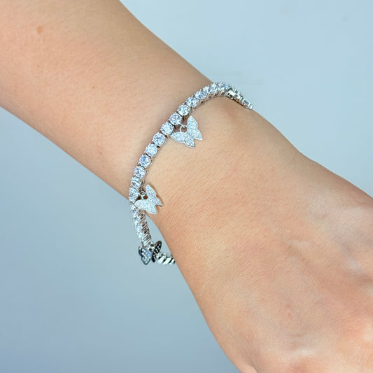 Butterfly Charm Zircon Bracelet