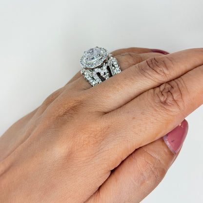 Zircon Center Cocktail Band Ring