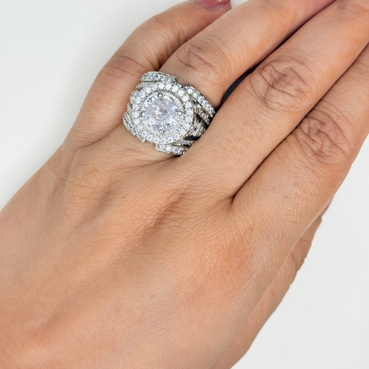 Zircon Center Cocktail Band Ring