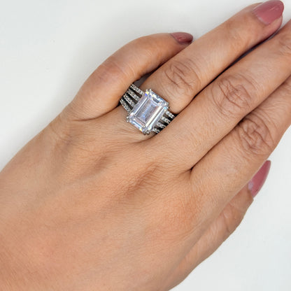 Rectangle Solitaire Zircon Ring