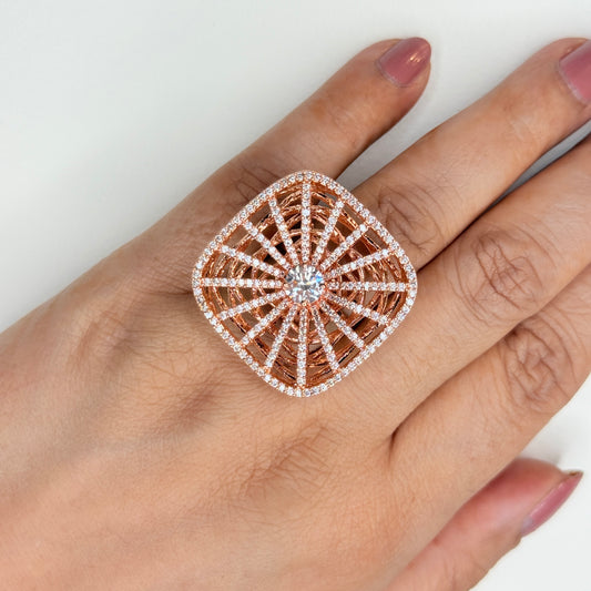 Rose Gold And Zircon Ring