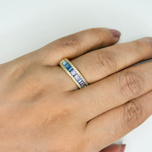 Cascading Shaded Zircon Ring