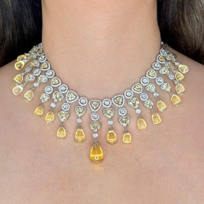 Champagne Cascading Statement Necklace Set