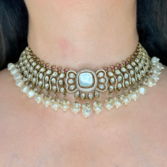 Pearl Polki Bridal Choker Set