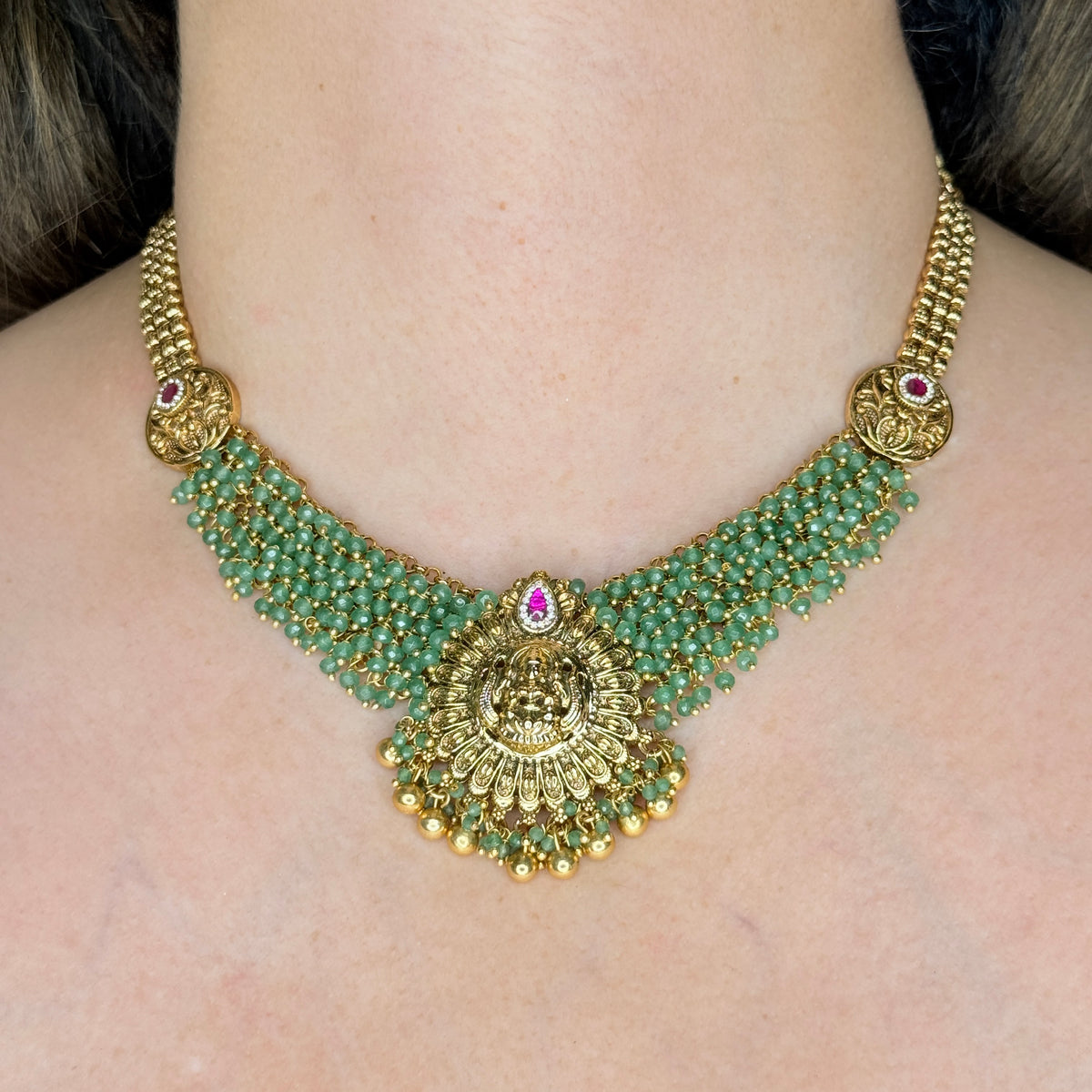 Temple Beaded Choker Necklace Set