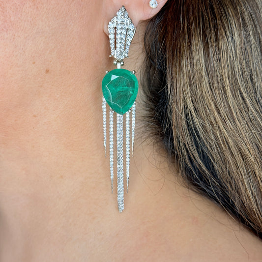 Zircon and Green Doublet Earrings