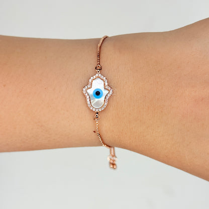 Rose Gold Finish Evil Eye Bracelet