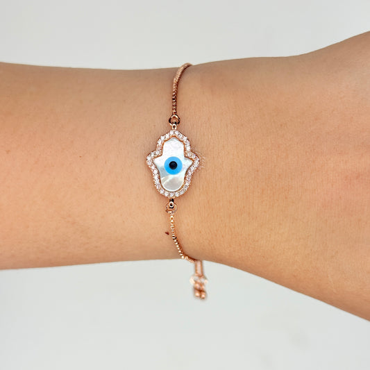 Rose Gold Finish Evil Eye Bracelet