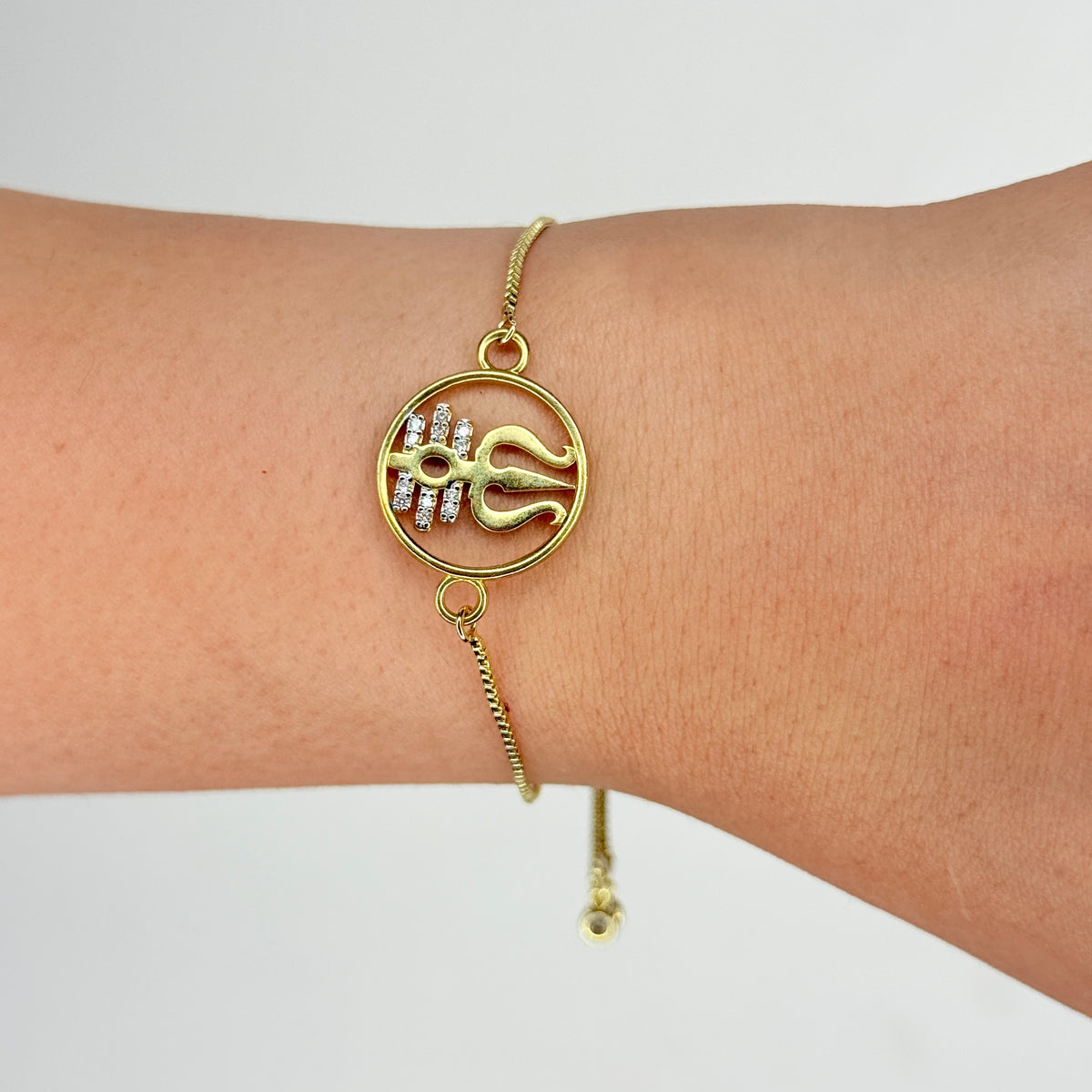 Gold Plated Trishul Bracelet