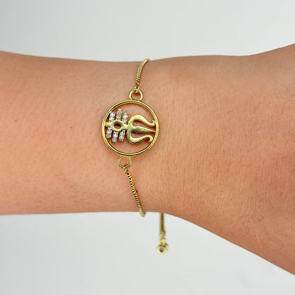 Gold Plated Trishul Bracelet