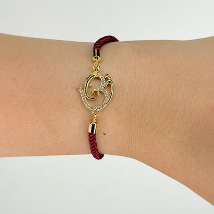 Gold Plated Rope Closure OM Bracelet