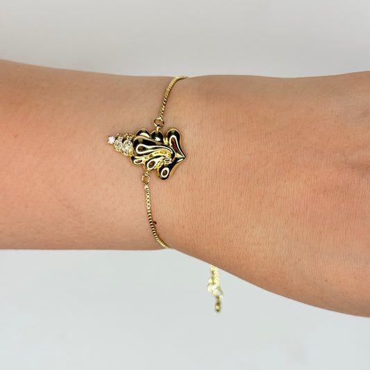 Gold Finish Lord Ganesha Bracelet
