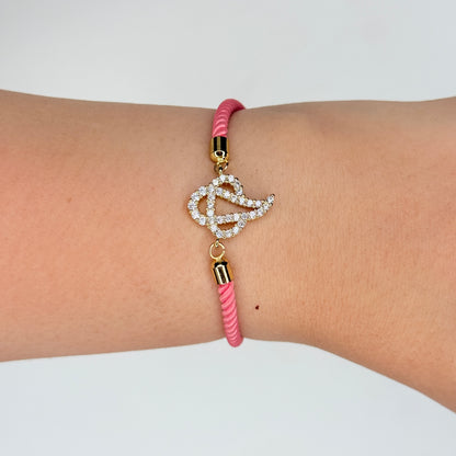 Zircon Lord Ganesh Pink Thread Rakhi
