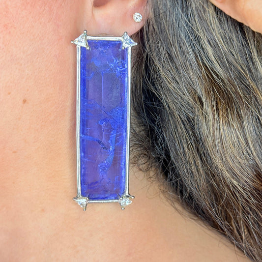 Unique Cut Elongated Doublet Earrings