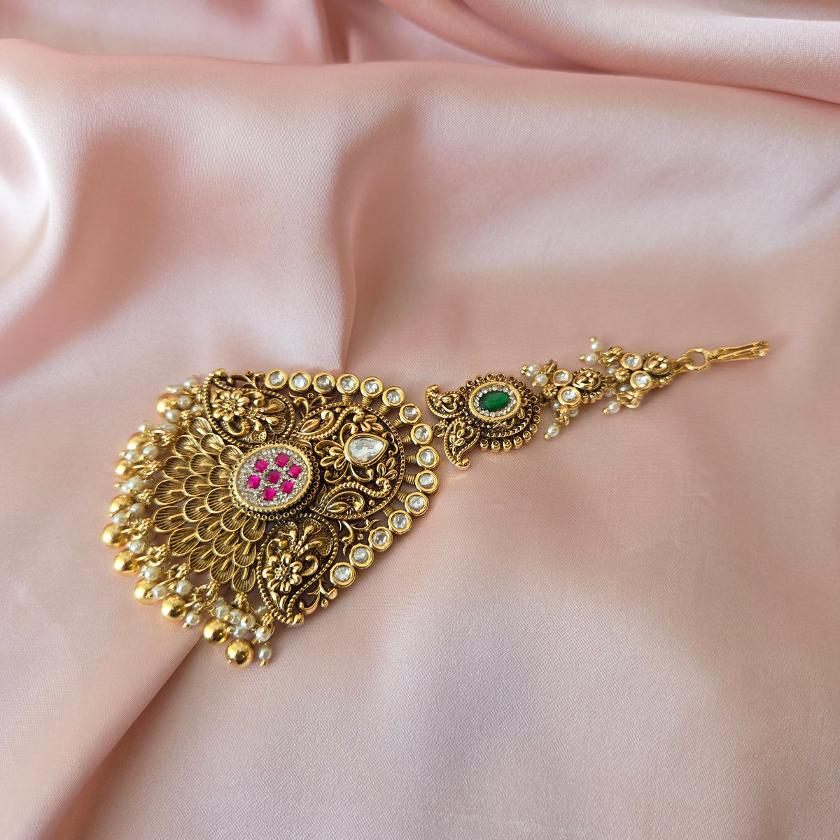 Antique Temple Work Damini / Side Passa Maang Tikka