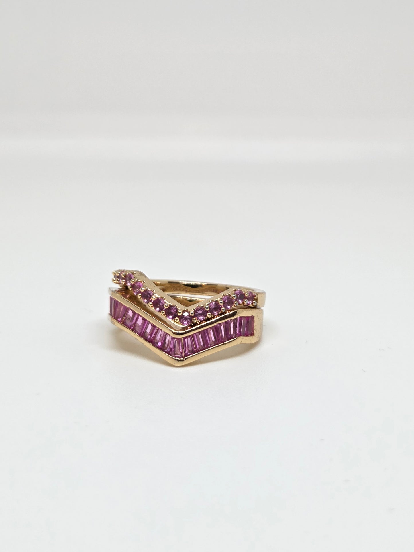 Chevron Cut Gold Finish Ring