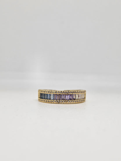 Cascading Shaded Zircon Ring