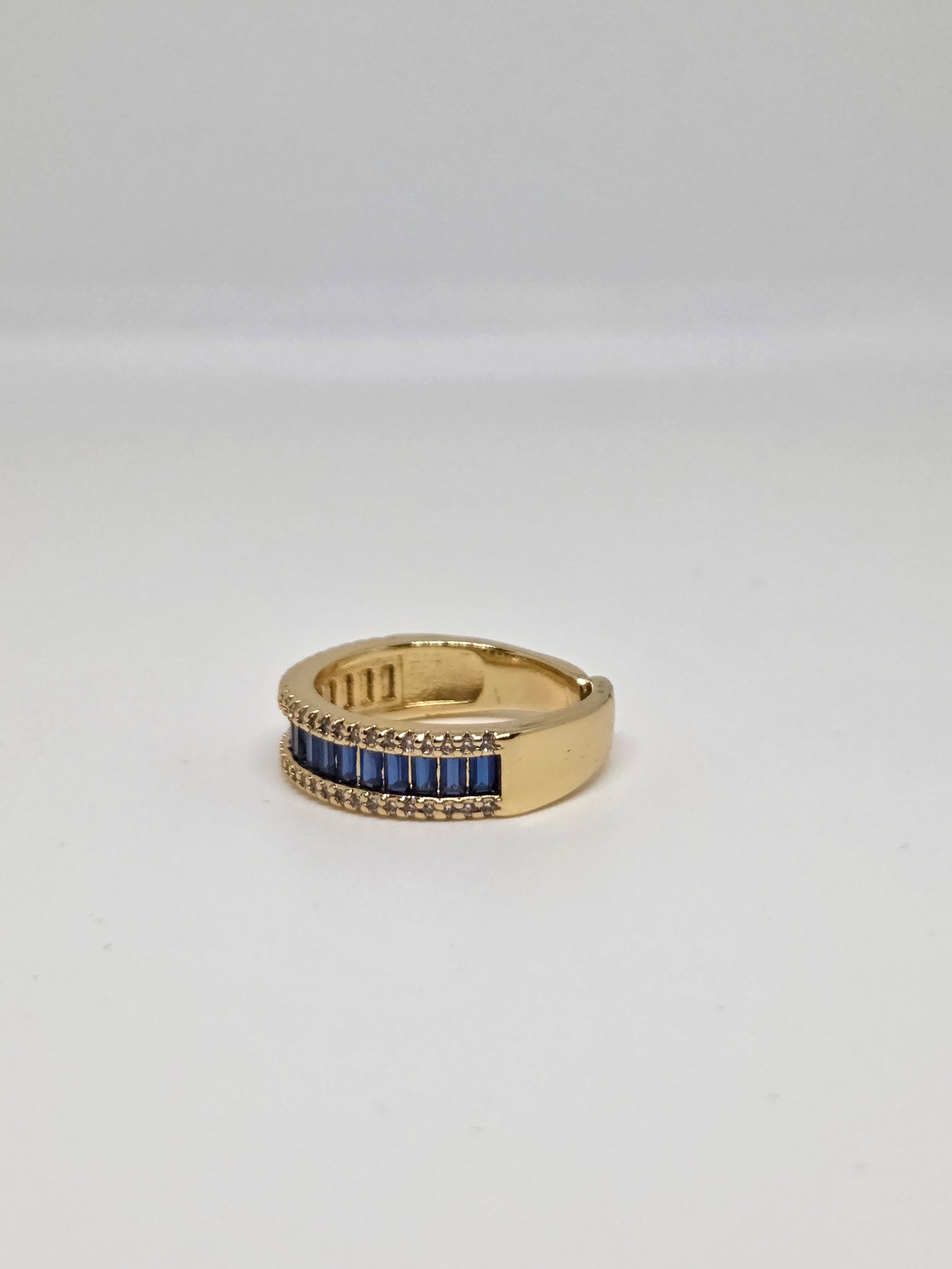 Gold Finish Zircon and Baguette Stone Ring