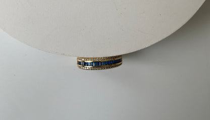 Gold Finish Zircon and Baguette Stone Ring