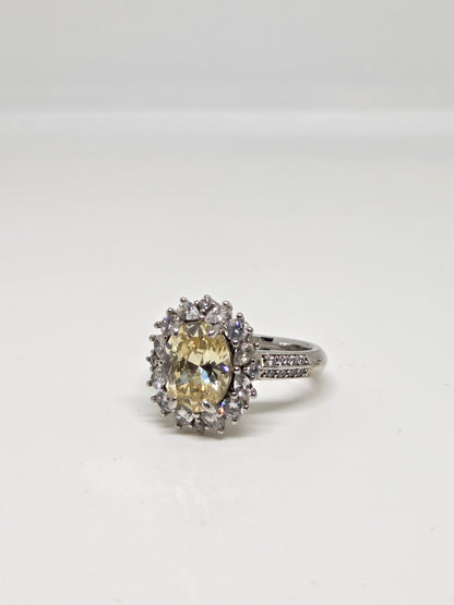 Yellow Zircon Solitaire Ring