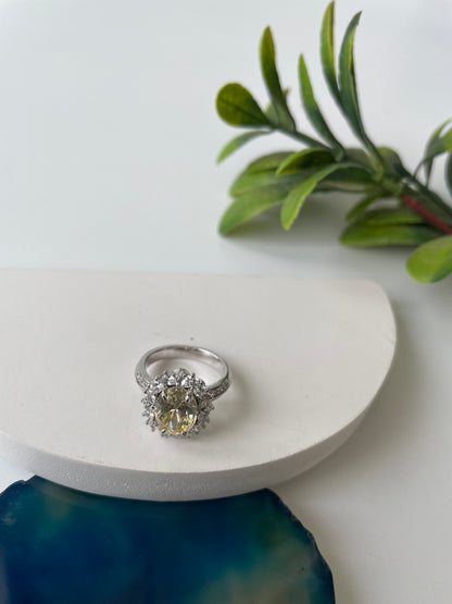 Yellow Zircon Solitaire Ring