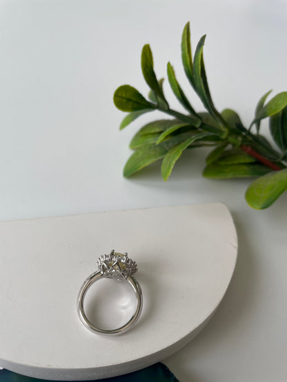 Yellow Zircon Solitaire Ring