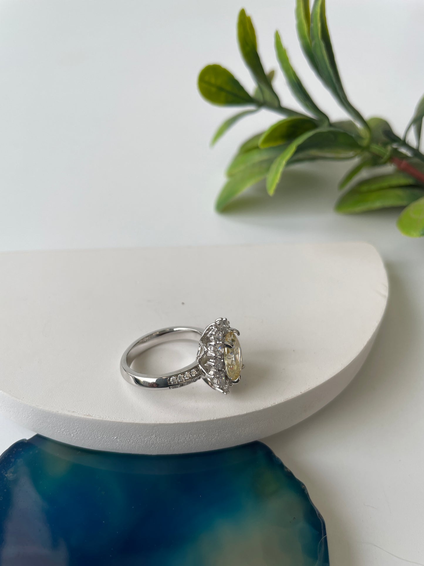 Yellow Zircon Solitaire Ring