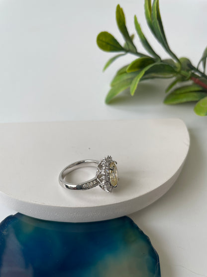 Yellow Zircon Solitaire Ring