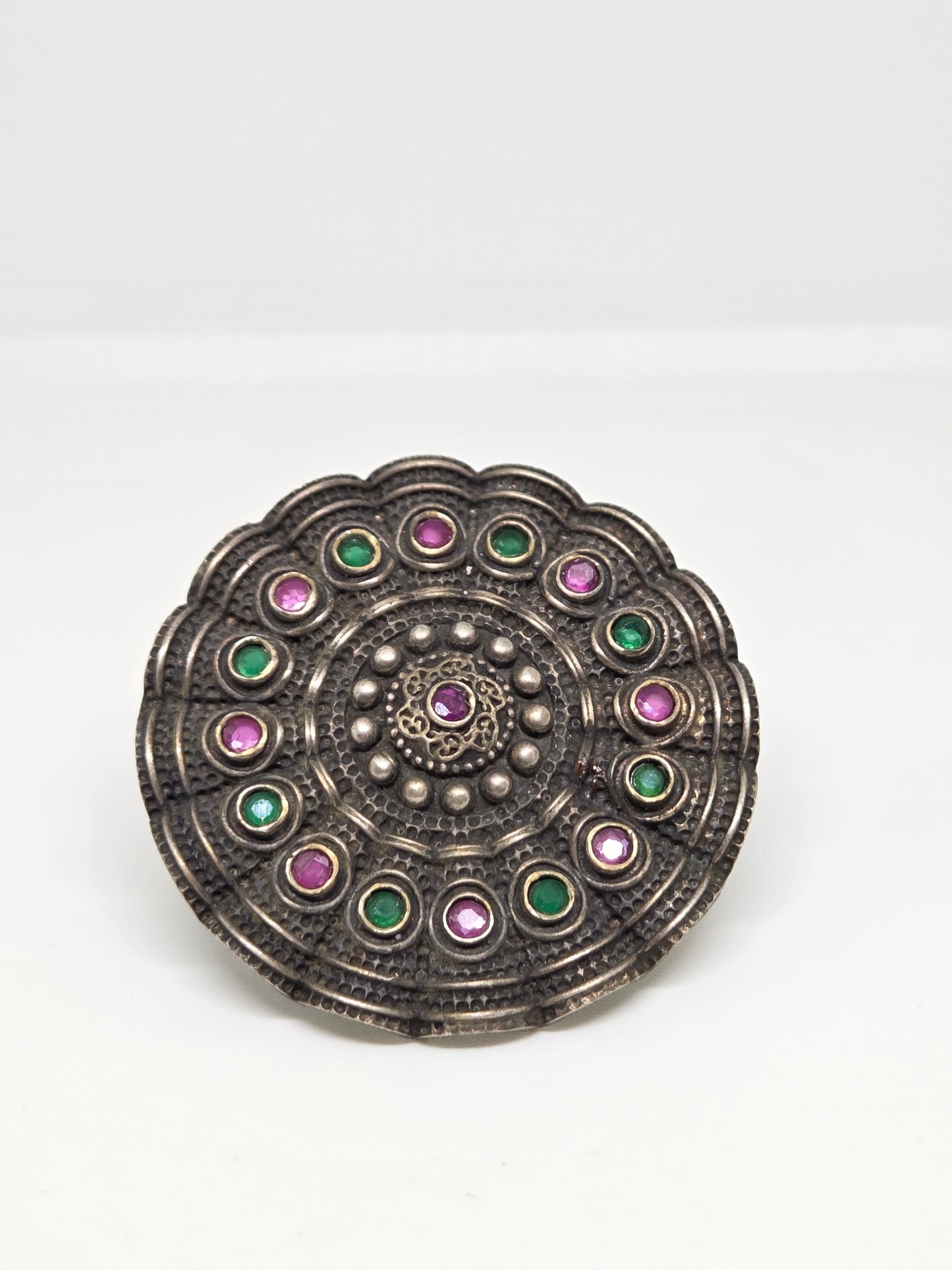 Oxidised Studded Zircon Ring