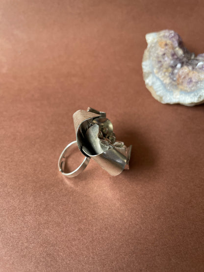 Oxidised Irregular Boohoo Ring
