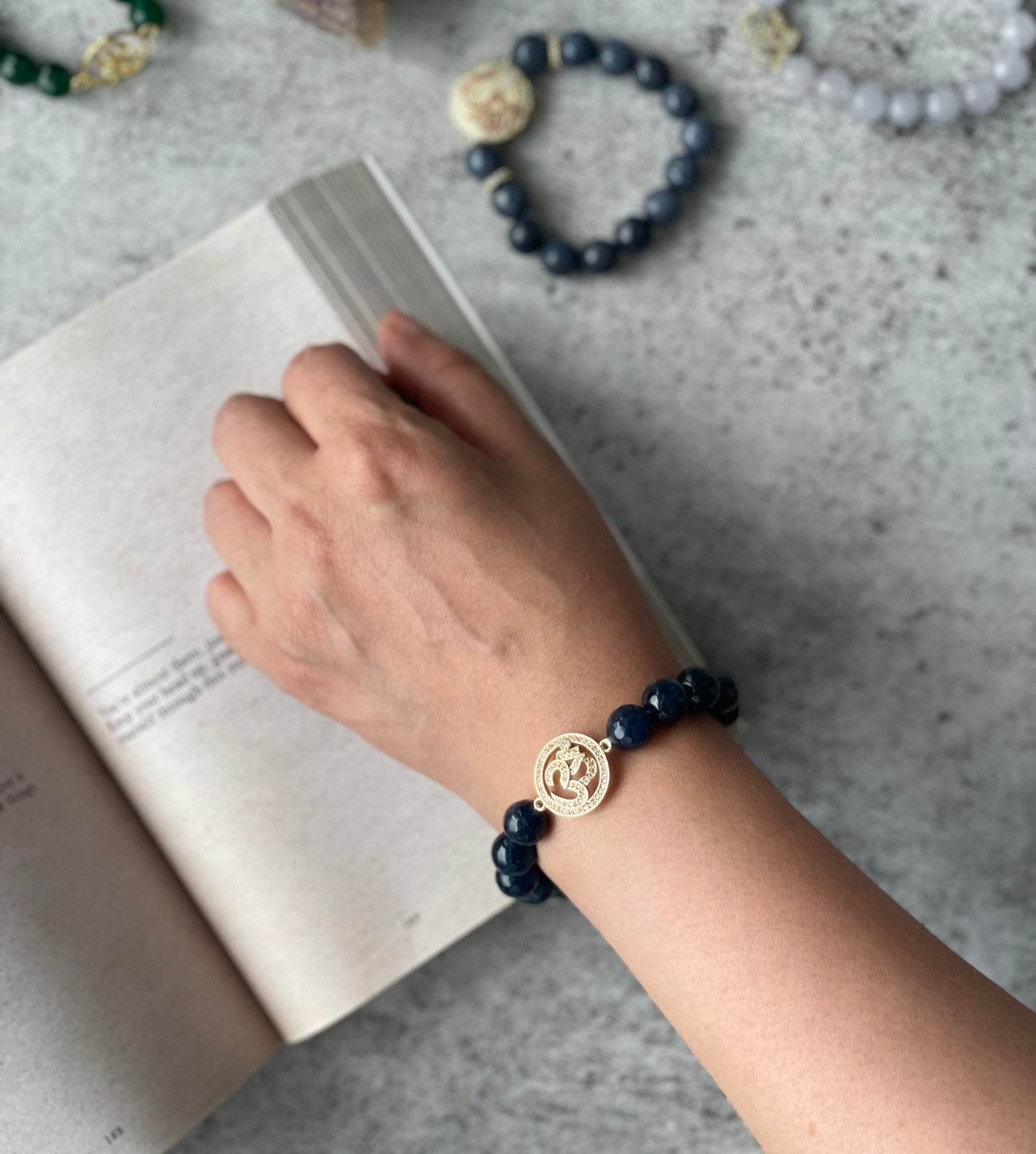 Bracelet with Beads and OM Motif