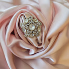 Gold Floral Kundan Ring