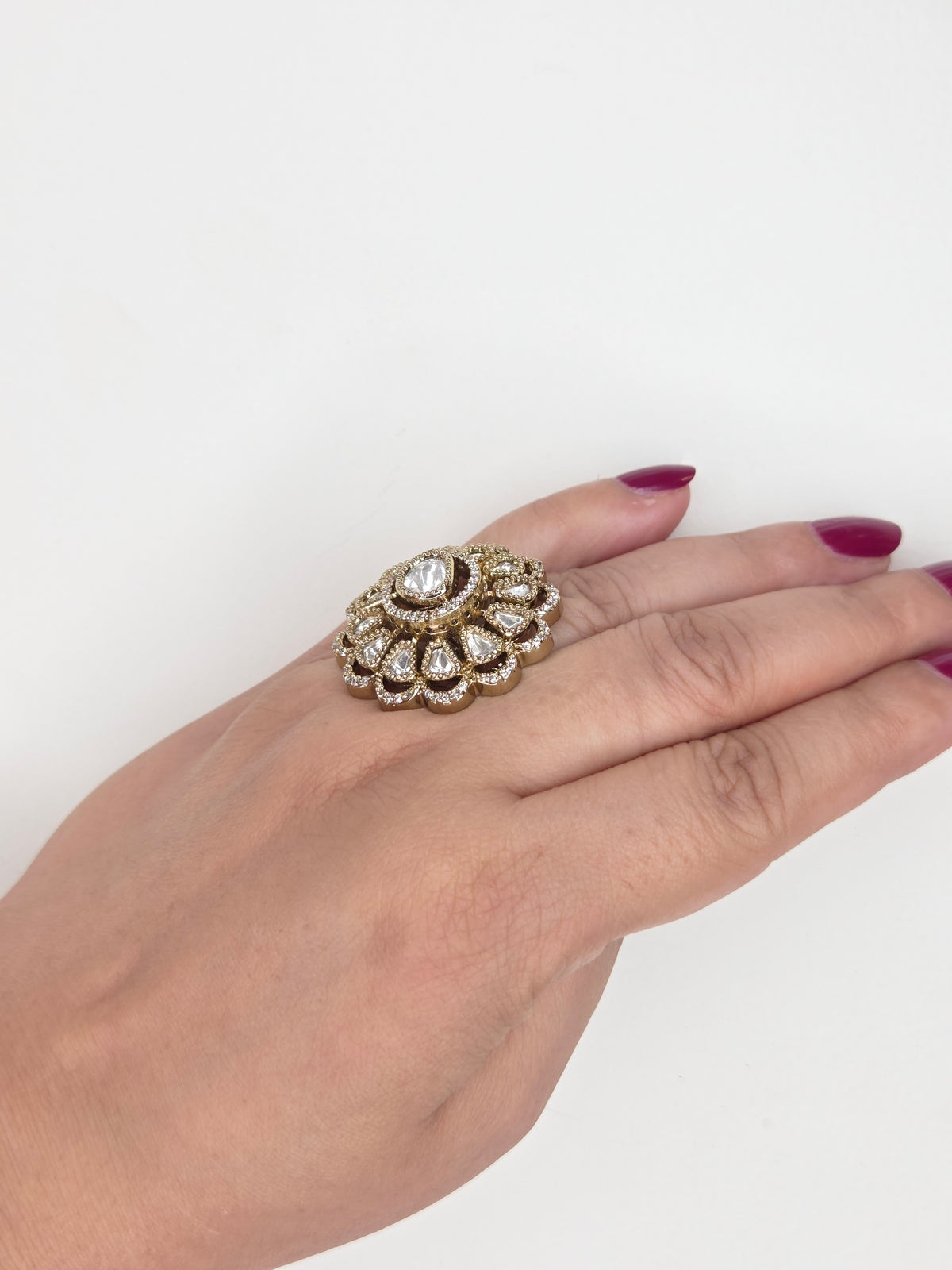Kundan Floral Cocktail Ring