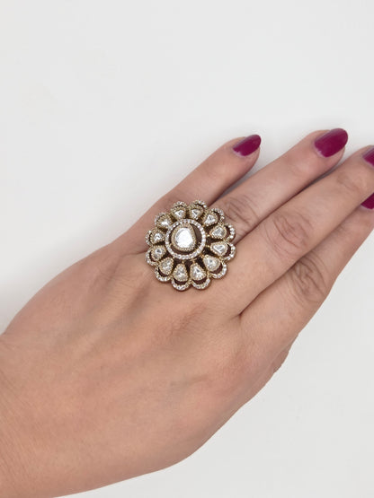 Kundan Floral Cocktail Ring