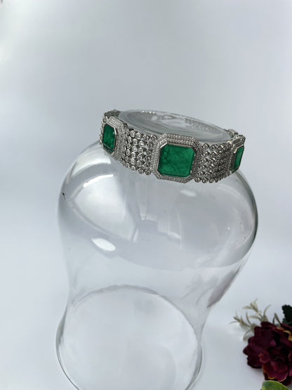 Emerald And Zircon Studded Exclusive Choker Set
