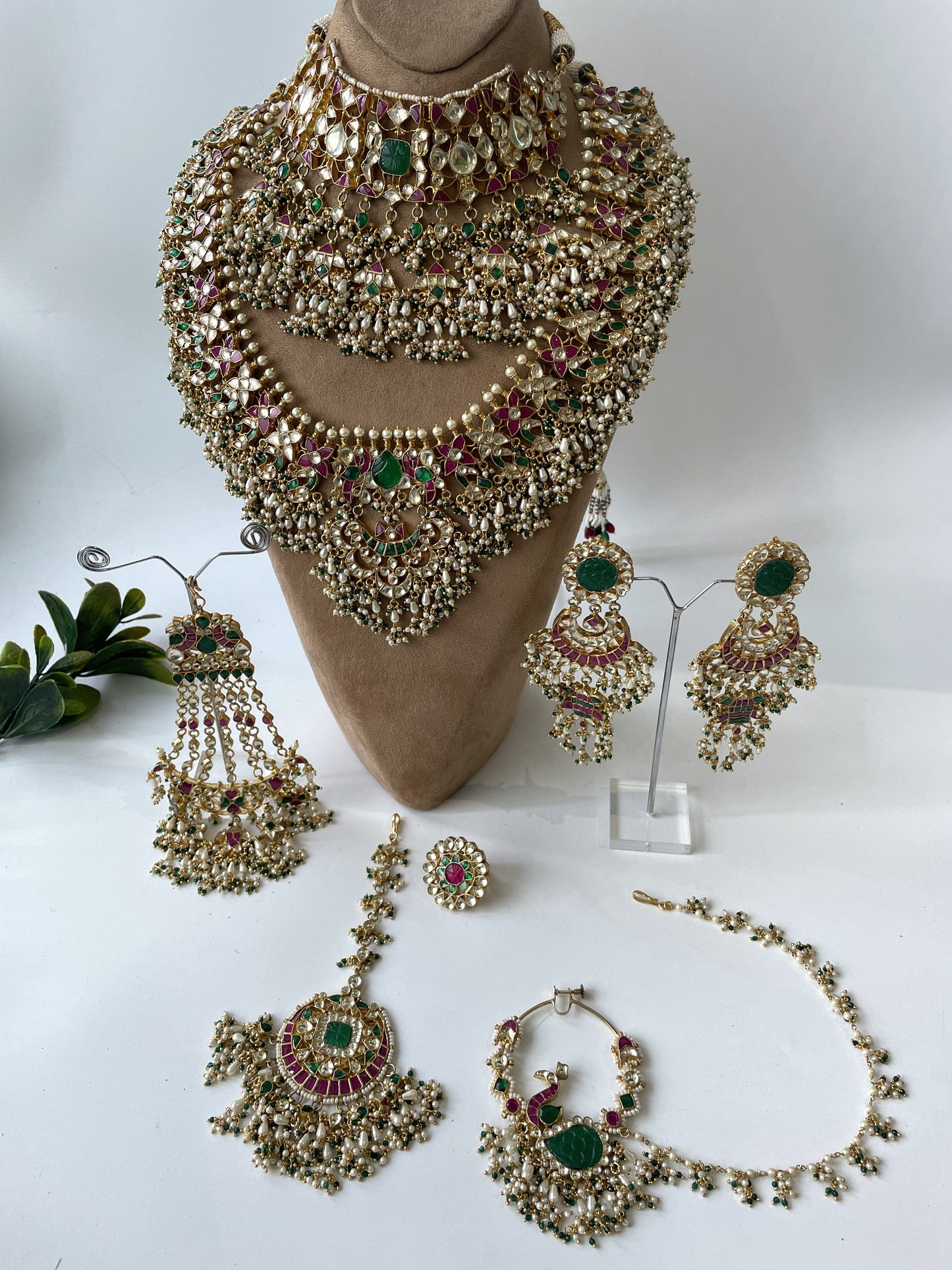 Regal Statement Kundan and Multi Stone Complete Bridal Necklace Set