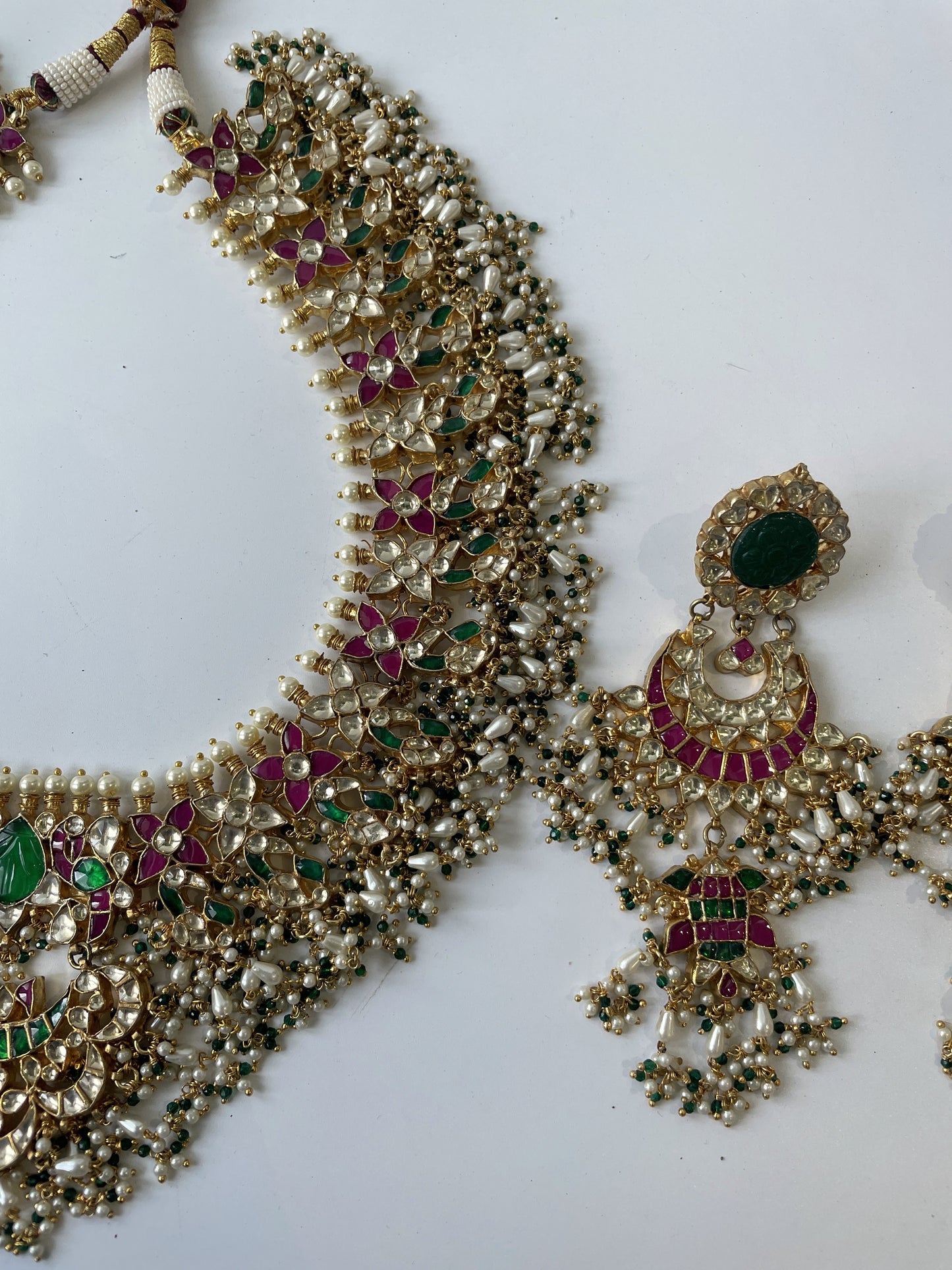 Regal Statement Kundan and Multi Stone Complete Bridal Necklace Set