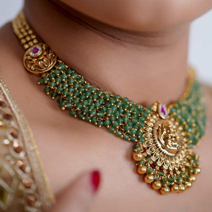 Temple Beaded Choker Necklace Set