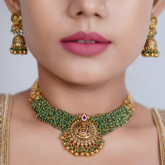Temple Beaded Choker Necklace Set