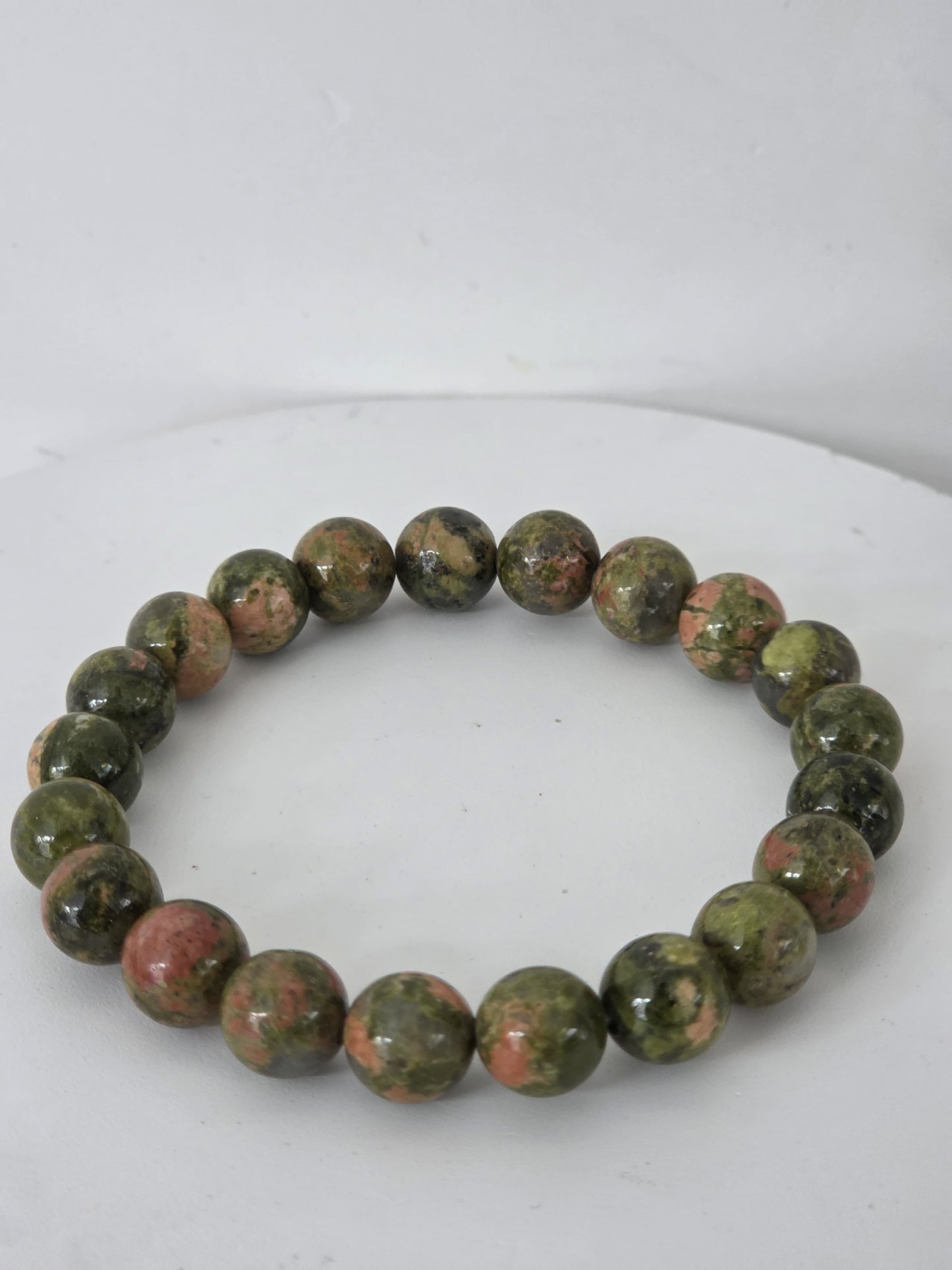 Green & Blush Stone Beaded Bracelet