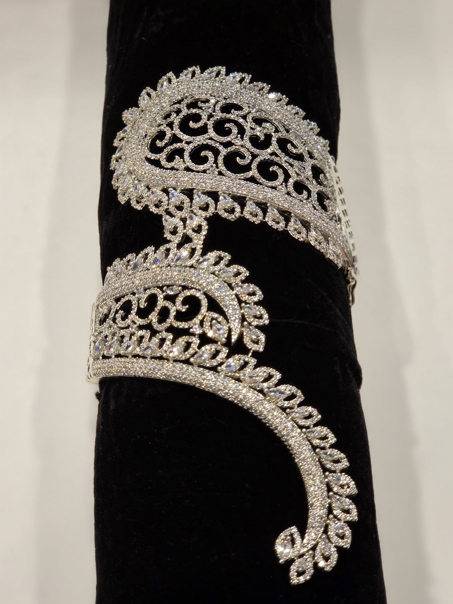 Zircon Studded Chunky Swirl Cuff