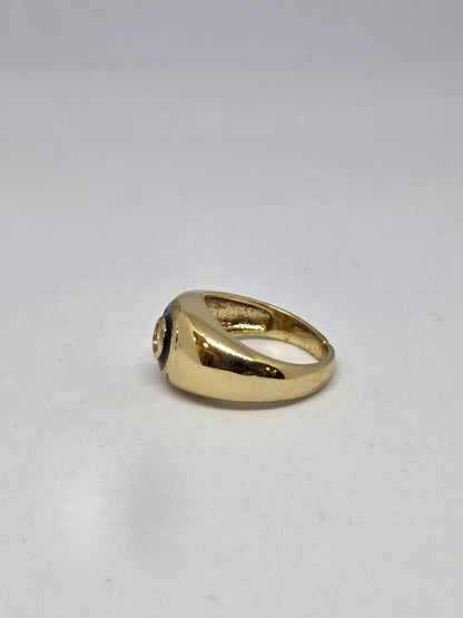 Bezel Solitaire Ring in Gold Finish