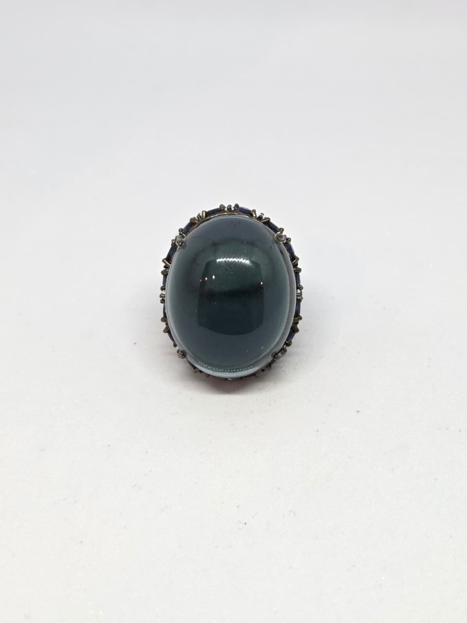 Blue Cabo Ring with Black Zircon Accents