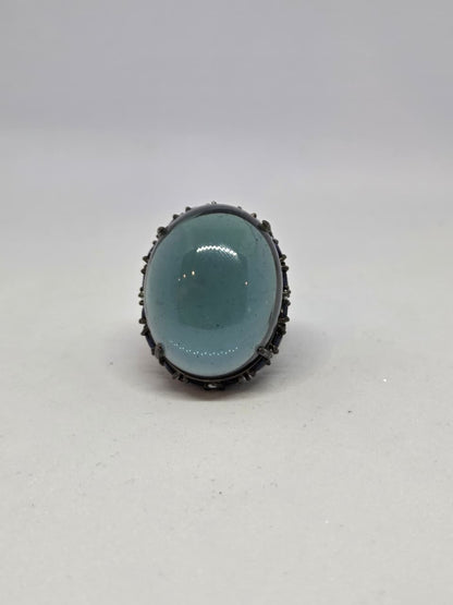 Blue Cabo Ring with Black Zircon Accents