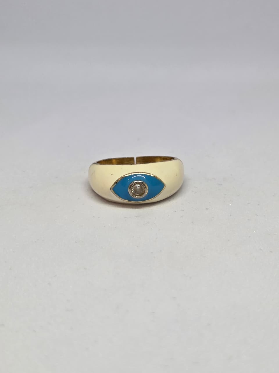 Enamelled Evil Eye Ring